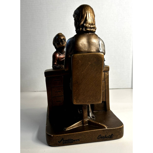 Authentic Austin Mixed Metal Sculpture Teacher's Pet AP3963 Made USA **HEAVY** - Picture 4 of 10